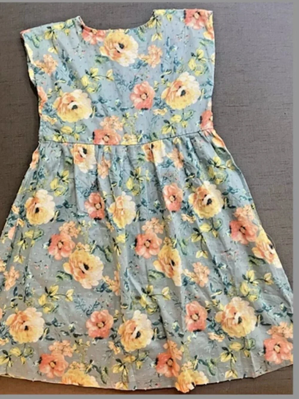 Penelope Mack Girls Dress Blue Hawaiian Button Up Sleeveless SZ 6